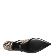 Multicolor Leather Heels Slingback Shoes