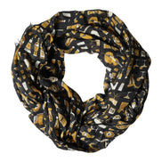 Black Jazz Club Print Neck Wrap Shawl Scarf