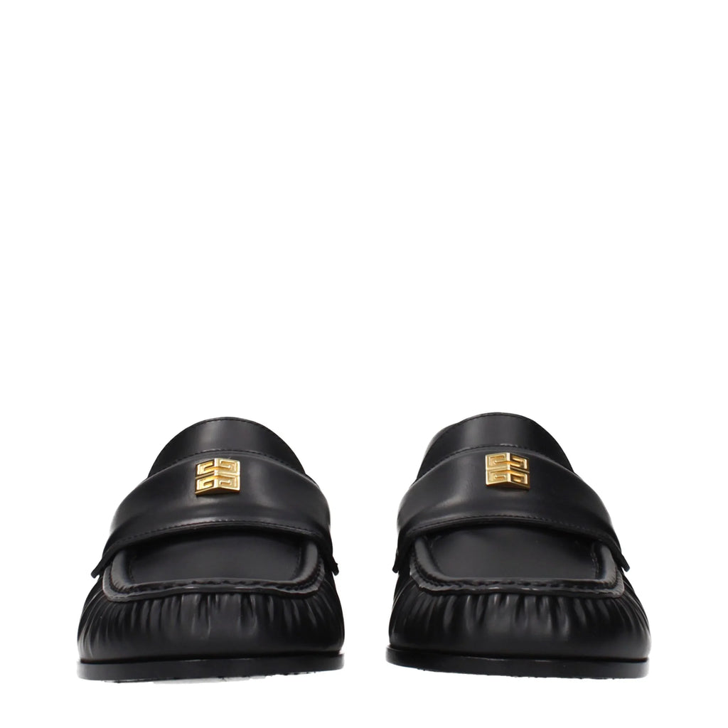 Black Leather Slip-On Loafers
