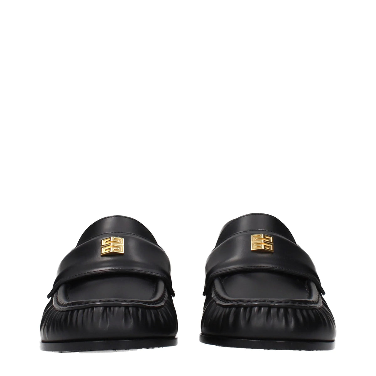 Black Leather Slip-On Loafers