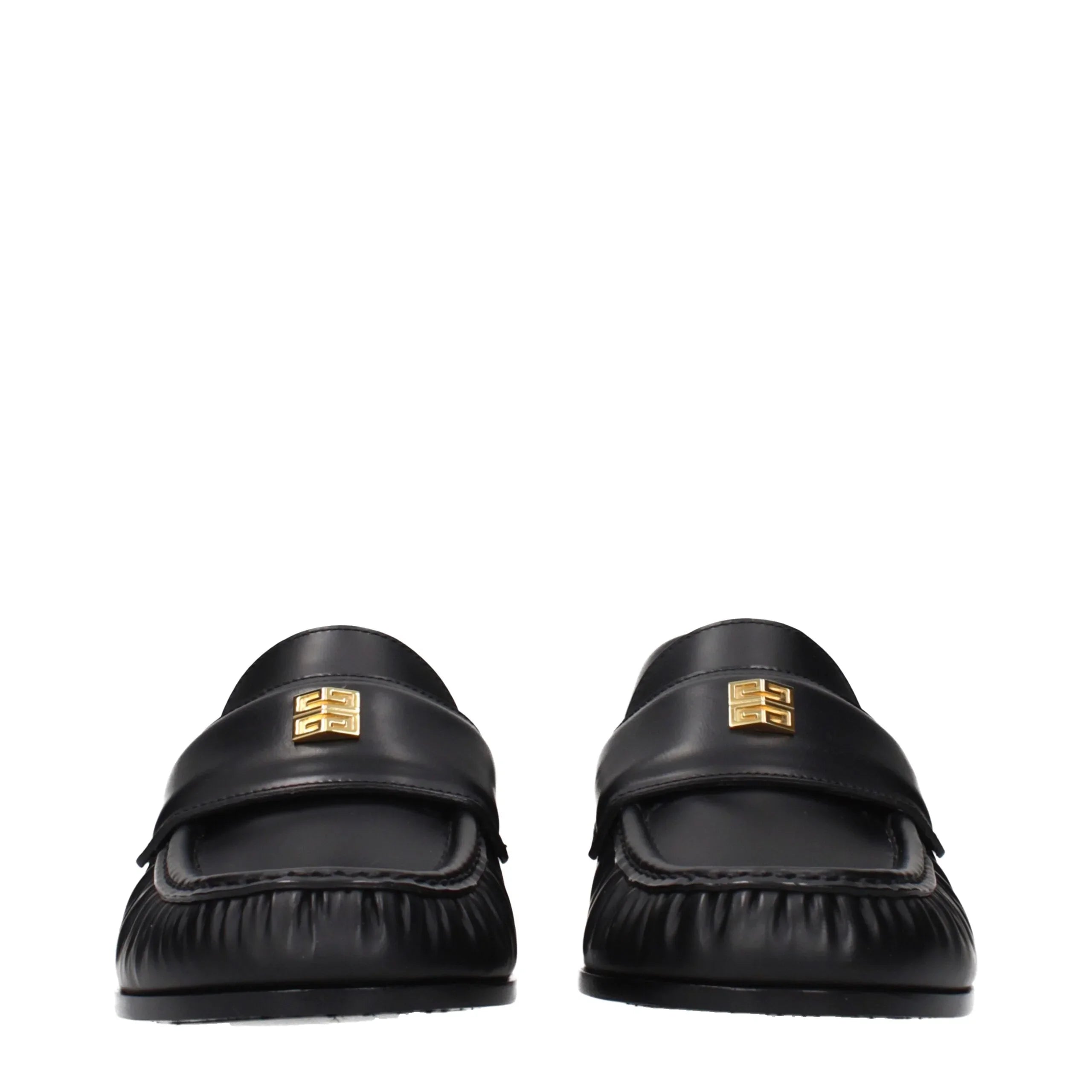 Black Leather Slip-On Loafers