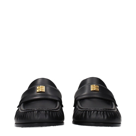 Black Leather Slip-On Loafers