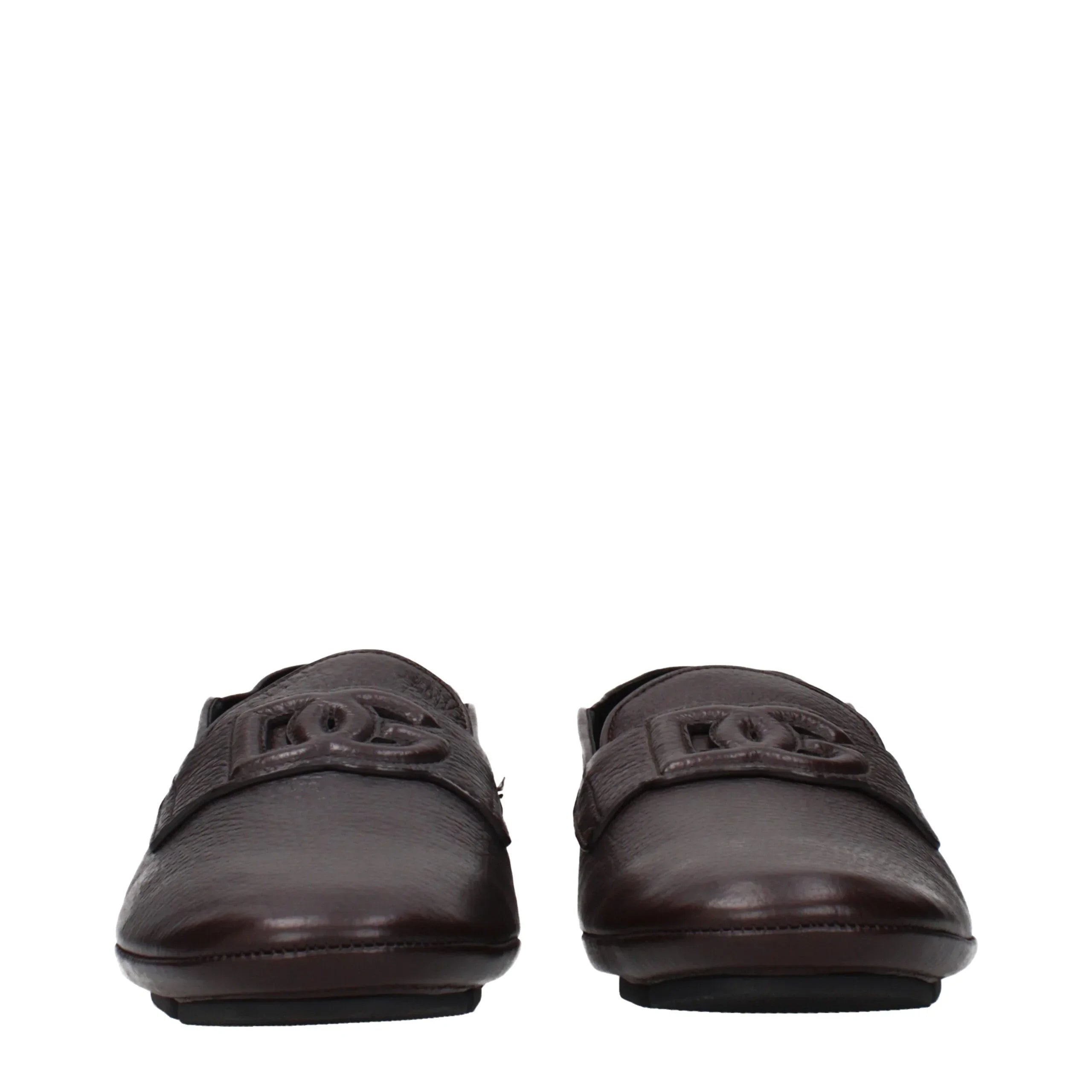 Brown Leather Slip-On Loafers