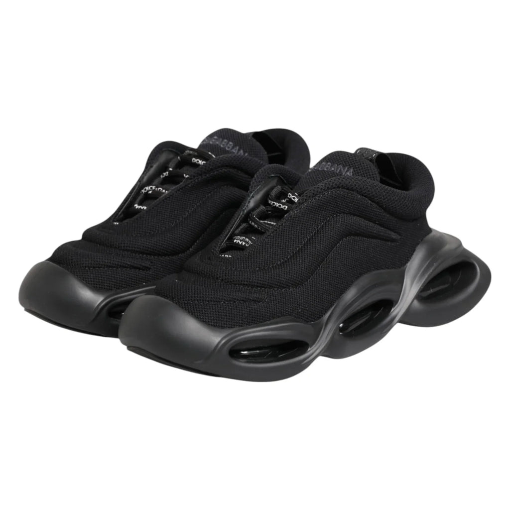 Black Slip On Low Top Wave Sneakers Shoes